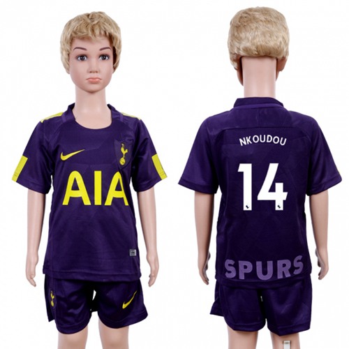 Tottenham Hotspur #14 Nkoudou Sec Away Kid Soccer Club Jersey - Click Image to Close